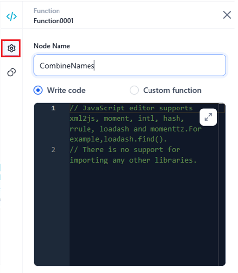 Configure Function Node