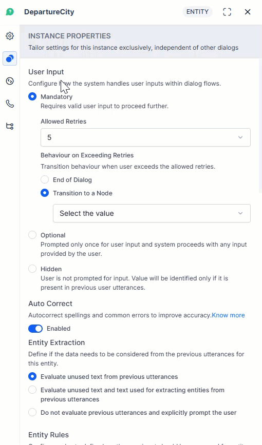Entity node - Behavior on exceeding retry count