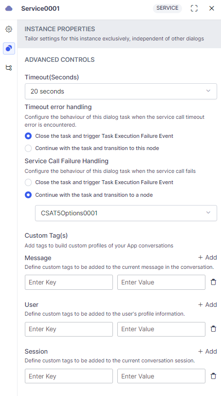 Service node - Timeout Error handling